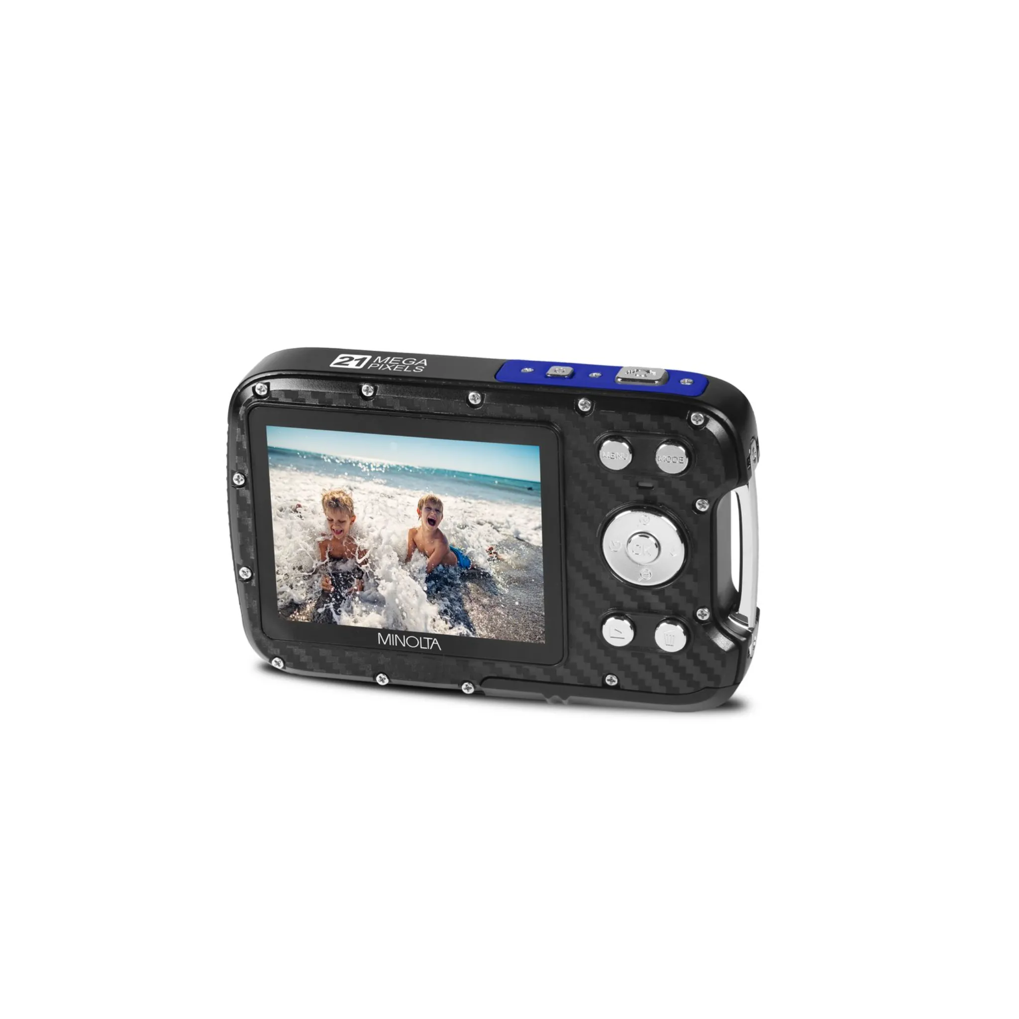 Minolta® MN30WP Waterproof 4x Digital Zoom 21 MP/1080p Digital Camera (Blue)