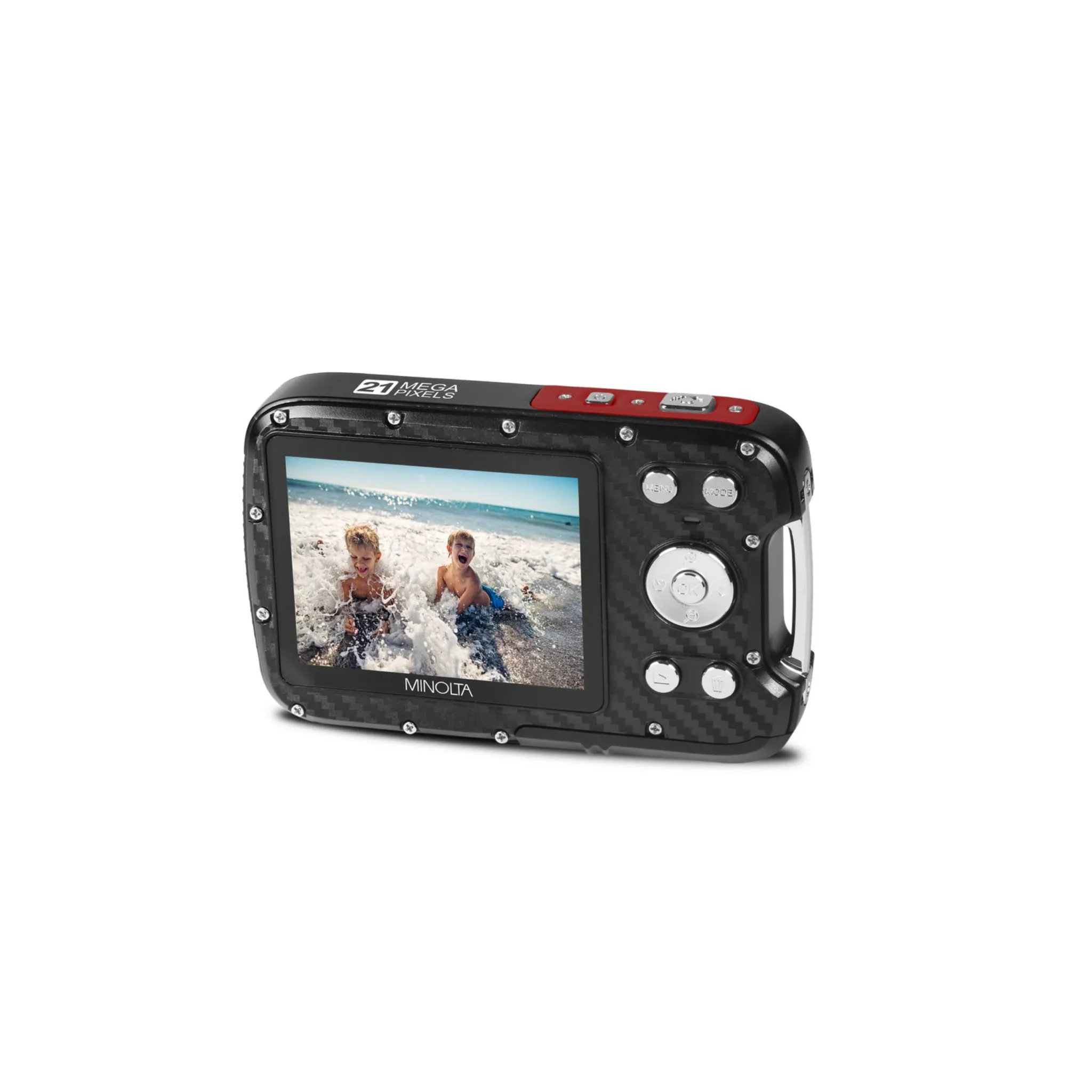 Minolta® MN30WP Waterproof 4x Digital Zoom 21 MP/1080p Digital Camera (Red)