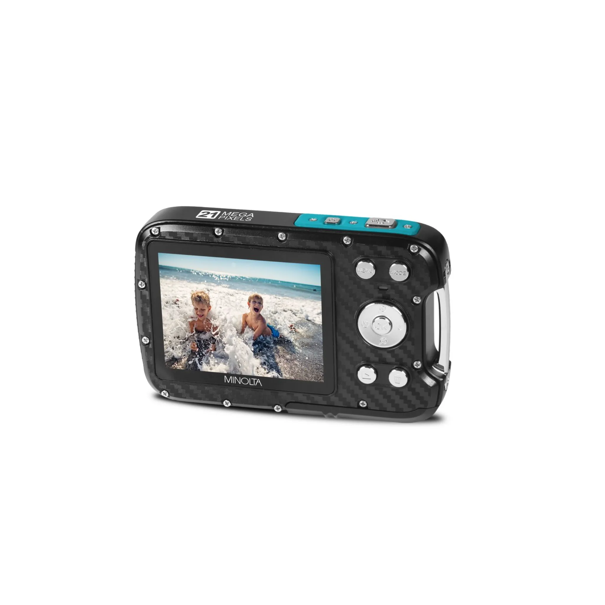 Minolta® MN30WP Waterproof 4x Digital Zoom 21 MP/1080p Digital Camera (Teal)
