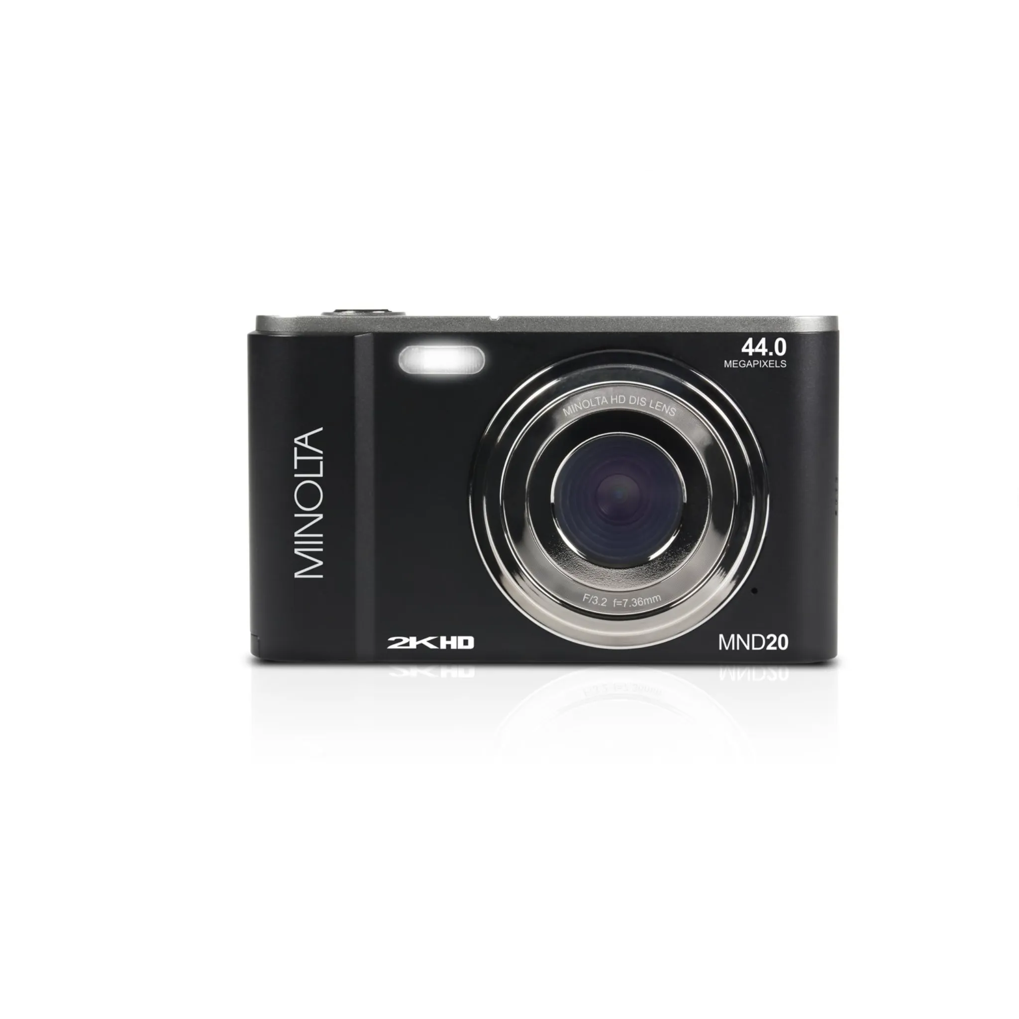 Minolta® MND20 16x Digital Zoom 44 MP/2.7K Quad HD Digital Camera (Black)