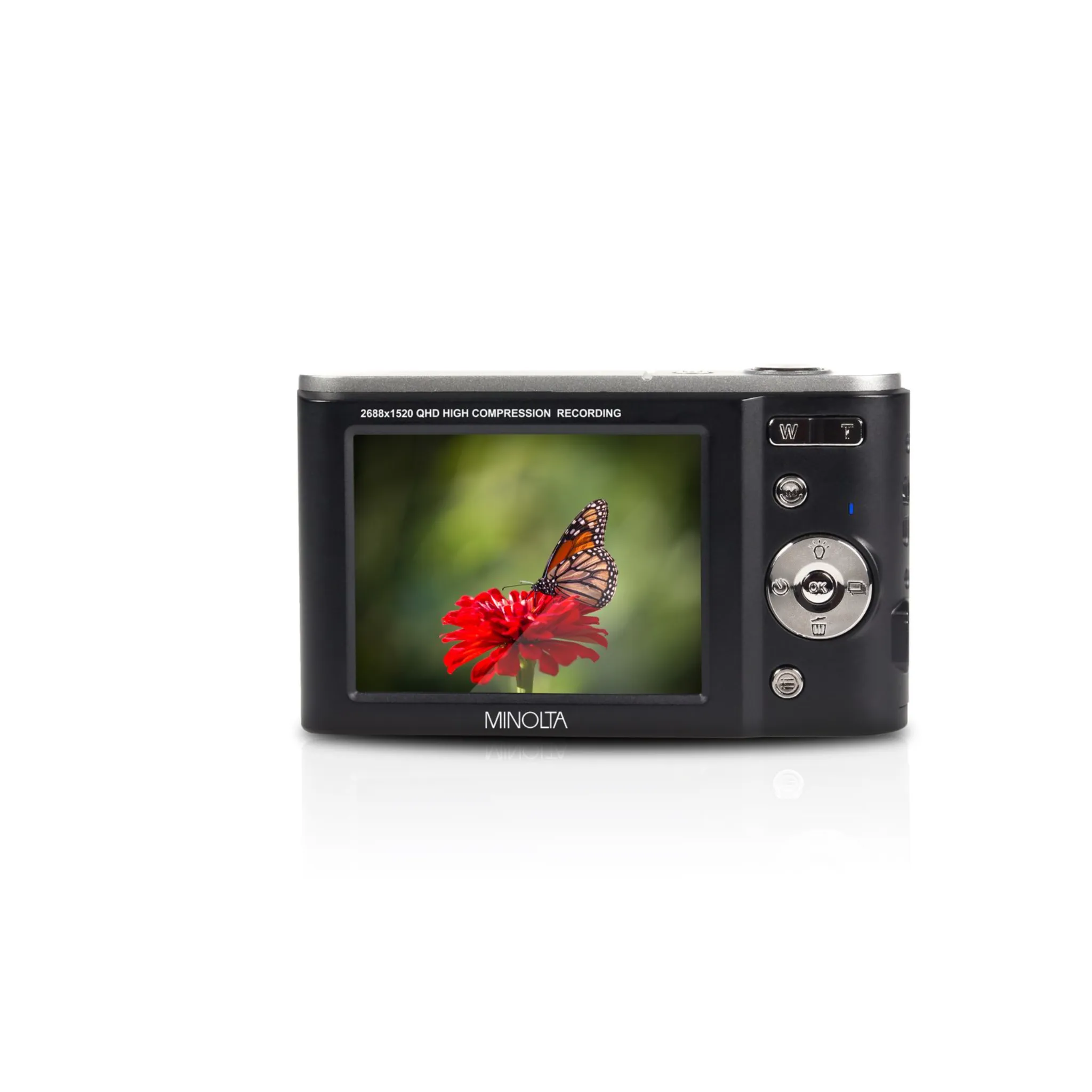 Minolta® MND20 16x Digital Zoom 44 MP/2.7K Quad HD Digital Camera (Black)