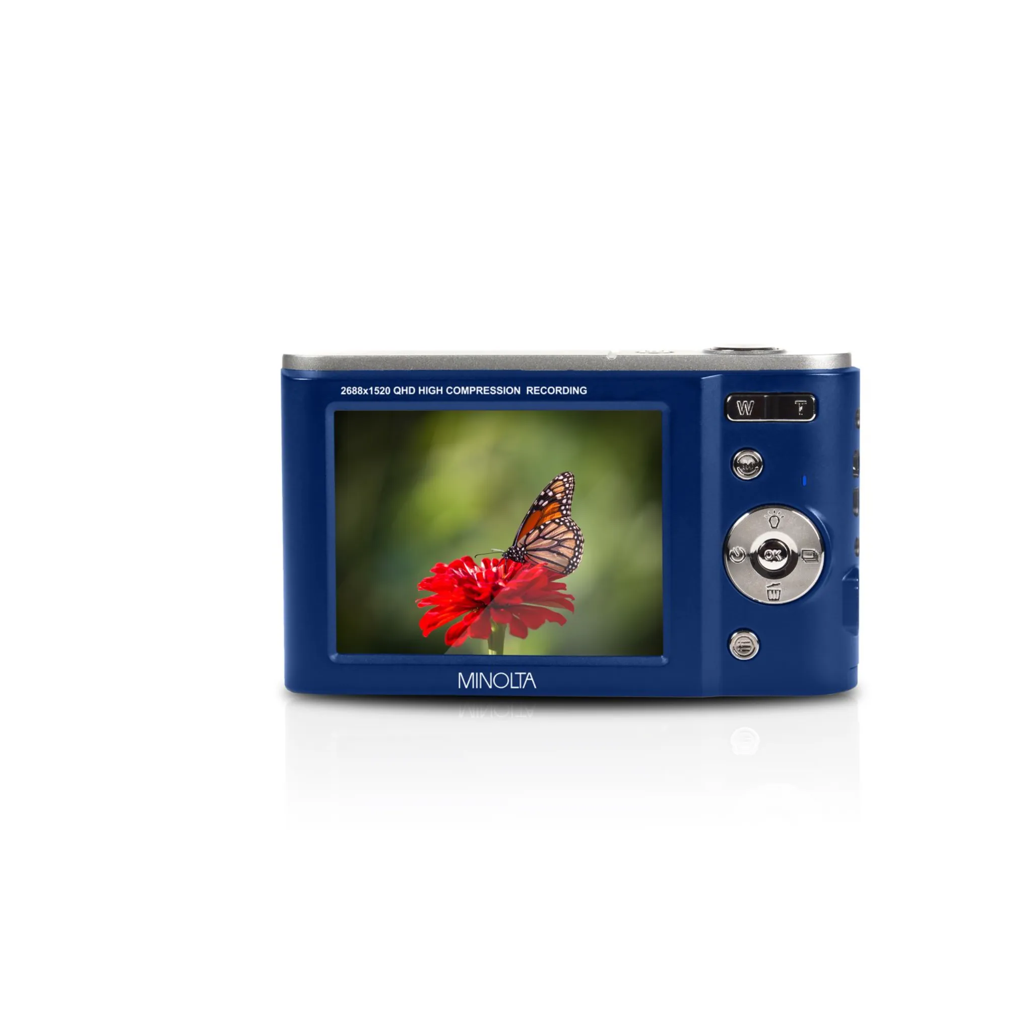 Minolta® MND20 16x Digital Zoom 44 MP/2.7K Quad HD Digital Camera (Blue)