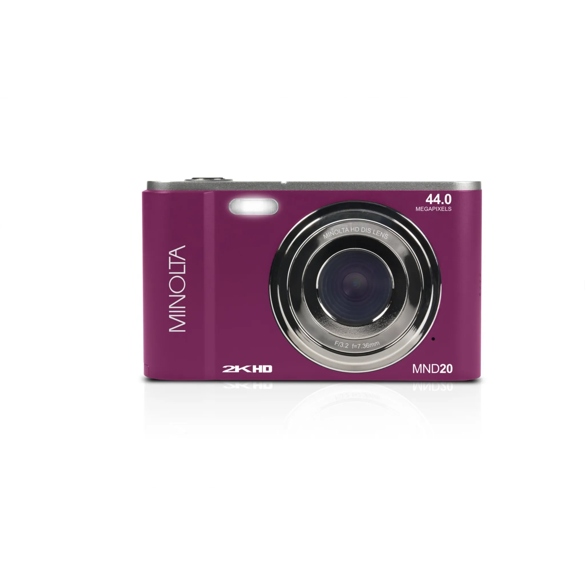 Minolta® MND20 16x Digital Zoom 44 MP/2.7K Quad HD Digital Camera (Magenta)