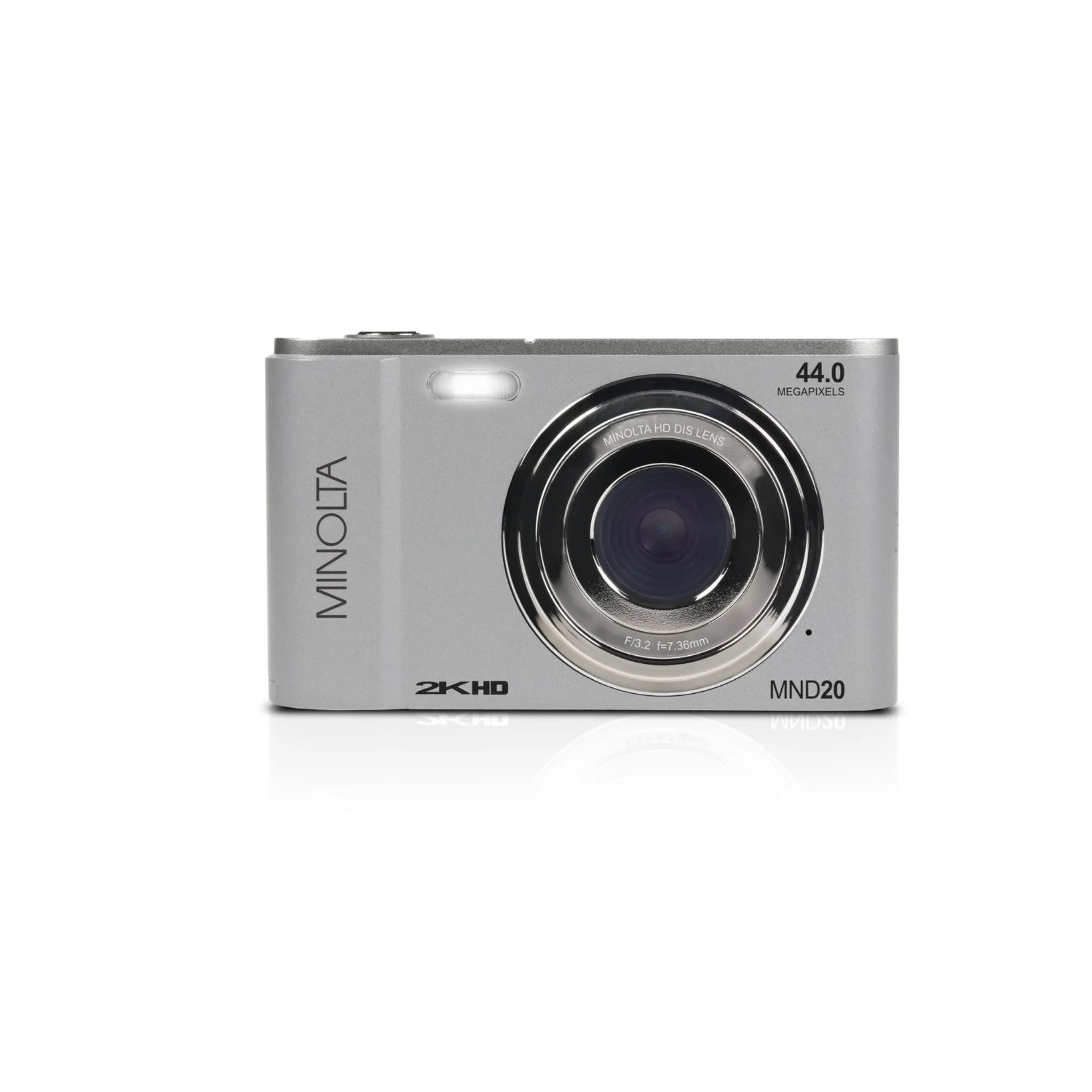 Minolta® MND20 16x Digital Zoom 44 MP/2.7K Quad HD Digital Camera (Silver)