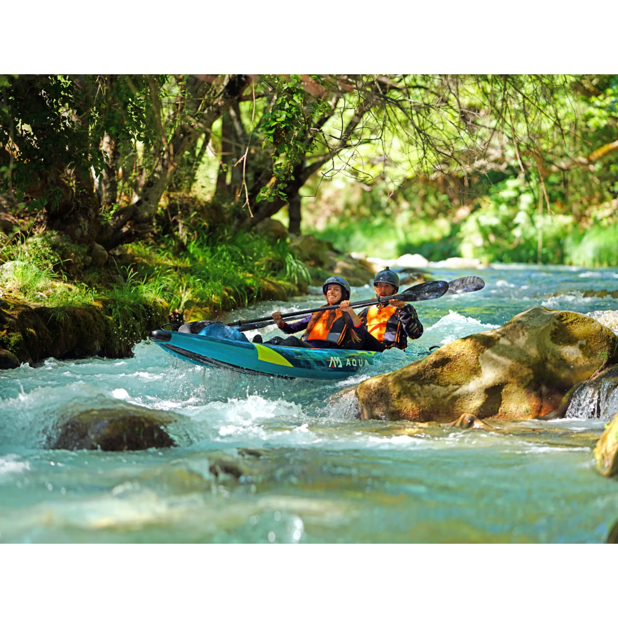 Aqua Marina - Steam-412 Versatile/Whitewater Inflatable 2-Person Kayak
