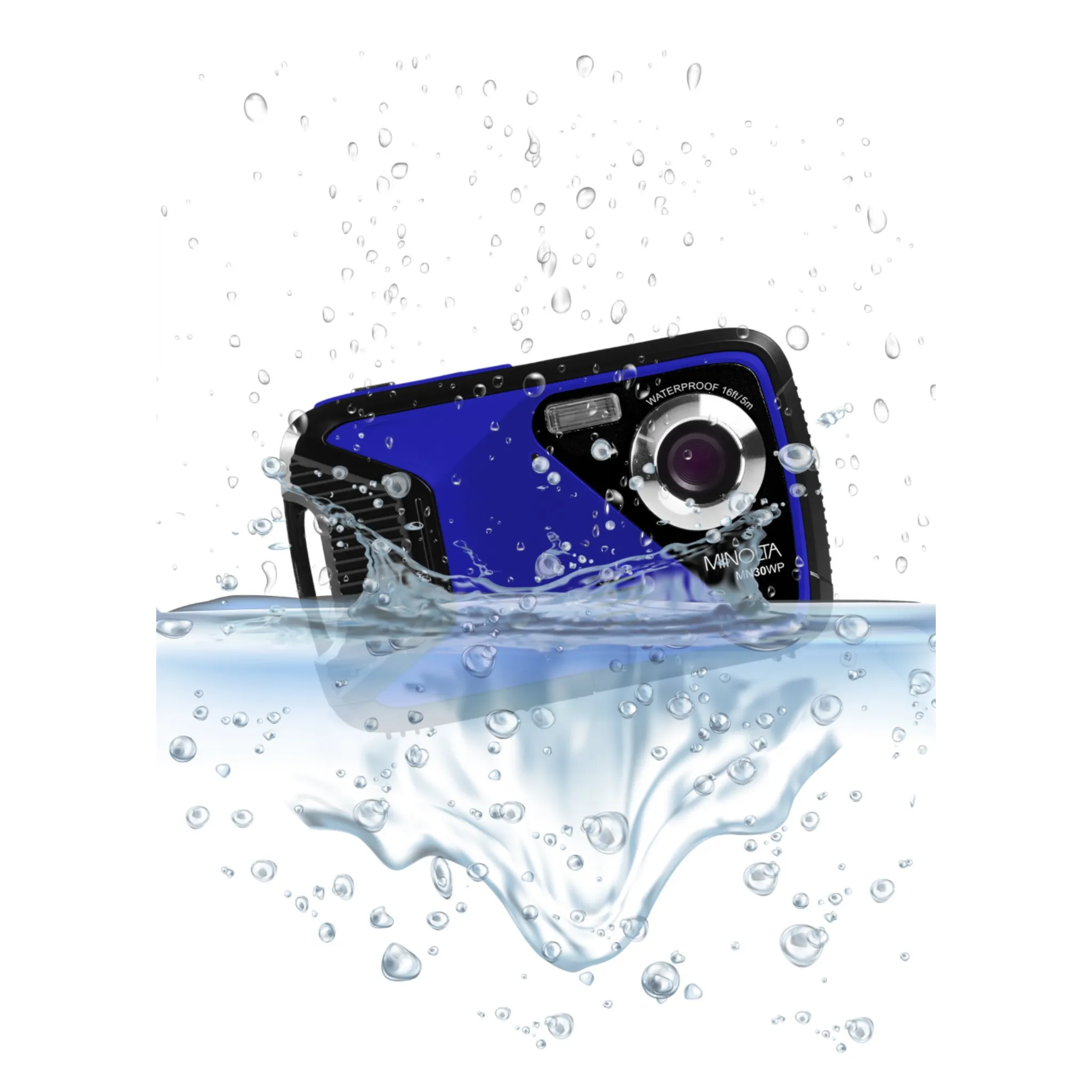 Minolta® MN30WP Waterproof 4x Digital Zoom 21 MP/1080p Digital Camera (Blue)