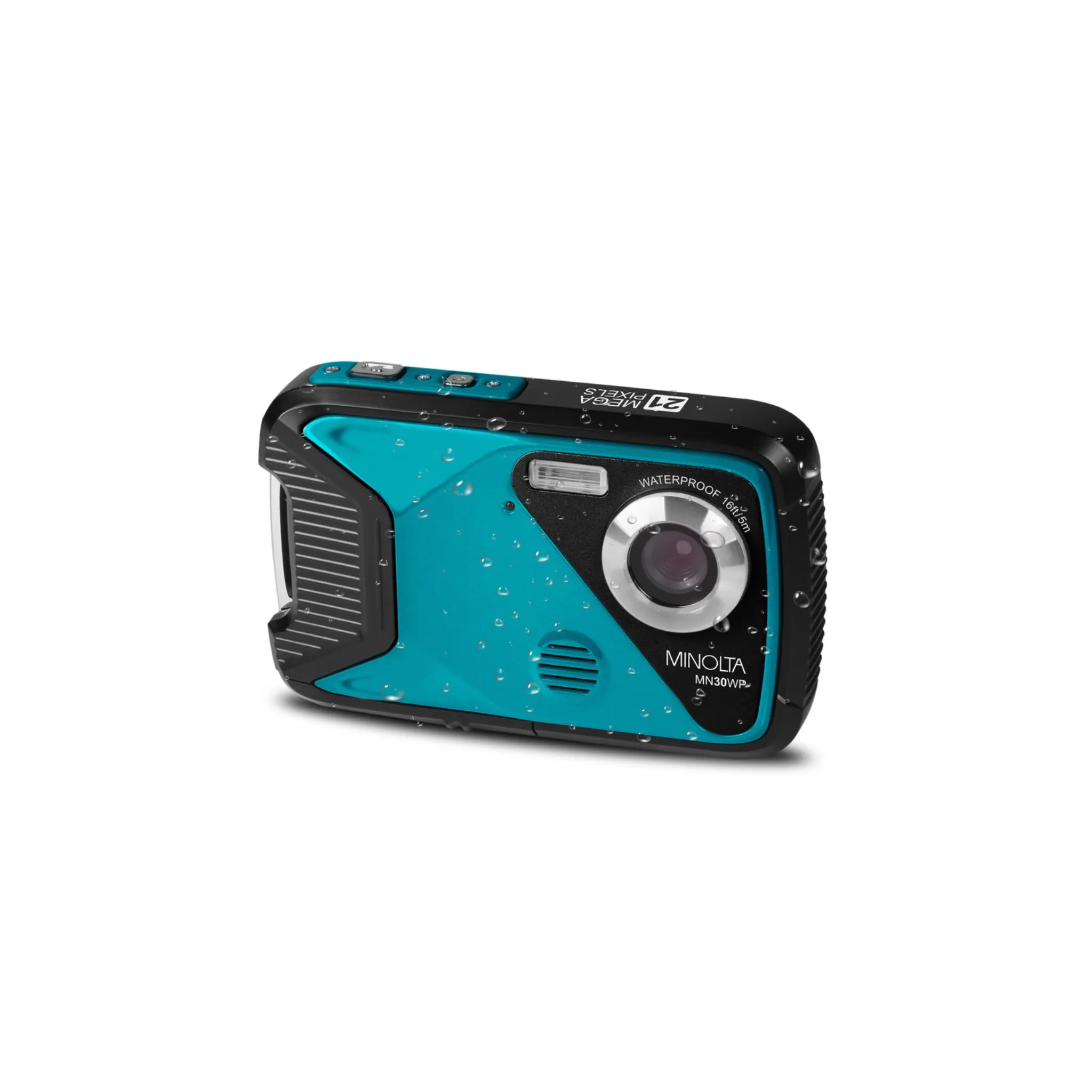 Minolta® MN30WP Waterproof 4x Digital Zoom 21 MP/1080p Digital Camera (Teal)