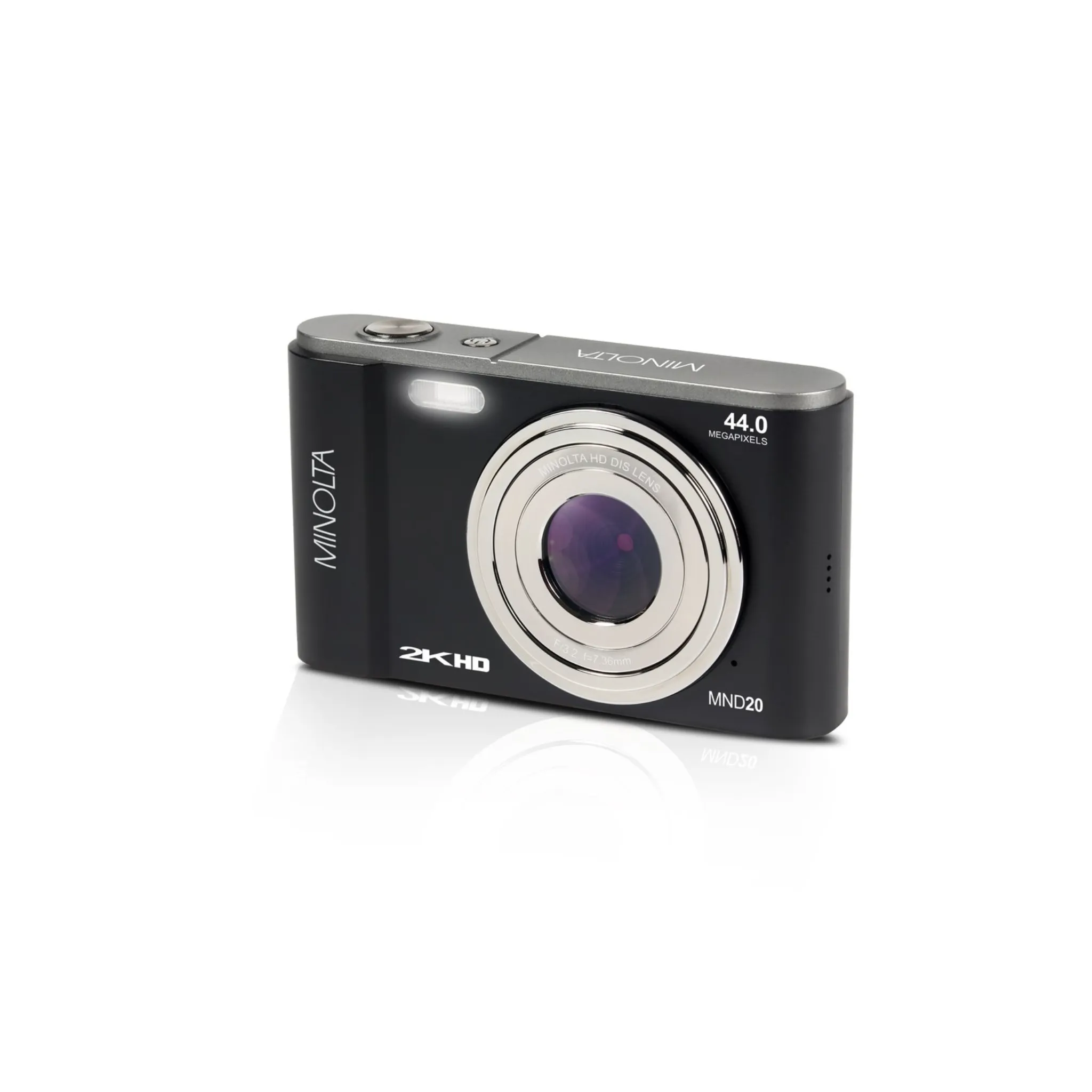 Minolta® MND20 16x Digital Zoom 44 MP/2.7K Quad HD Digital Camera (Black)