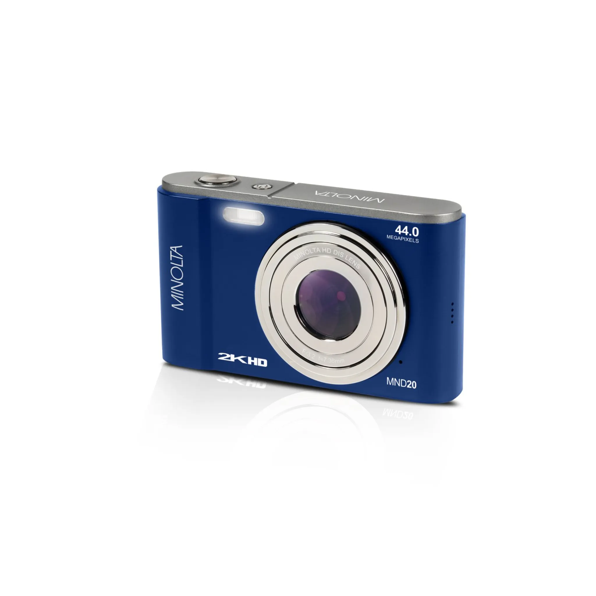 Minolta® MND20 16x Digital Zoom 44 MP/2.7K Quad HD Digital Camera (Blue)