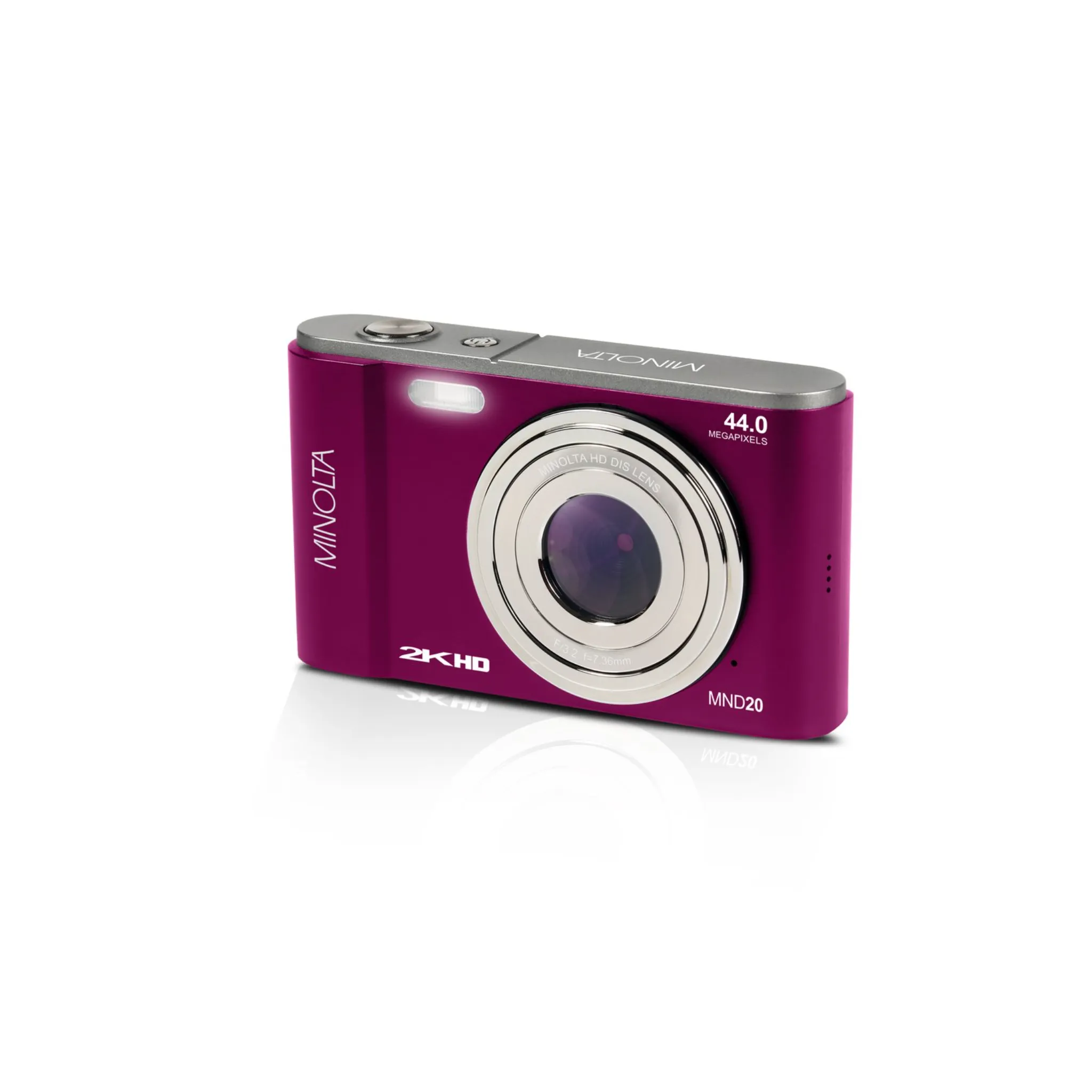 Minolta® MND20 16x Digital Zoom 44 MP/2.7K Quad HD Digital Camera (Magenta)