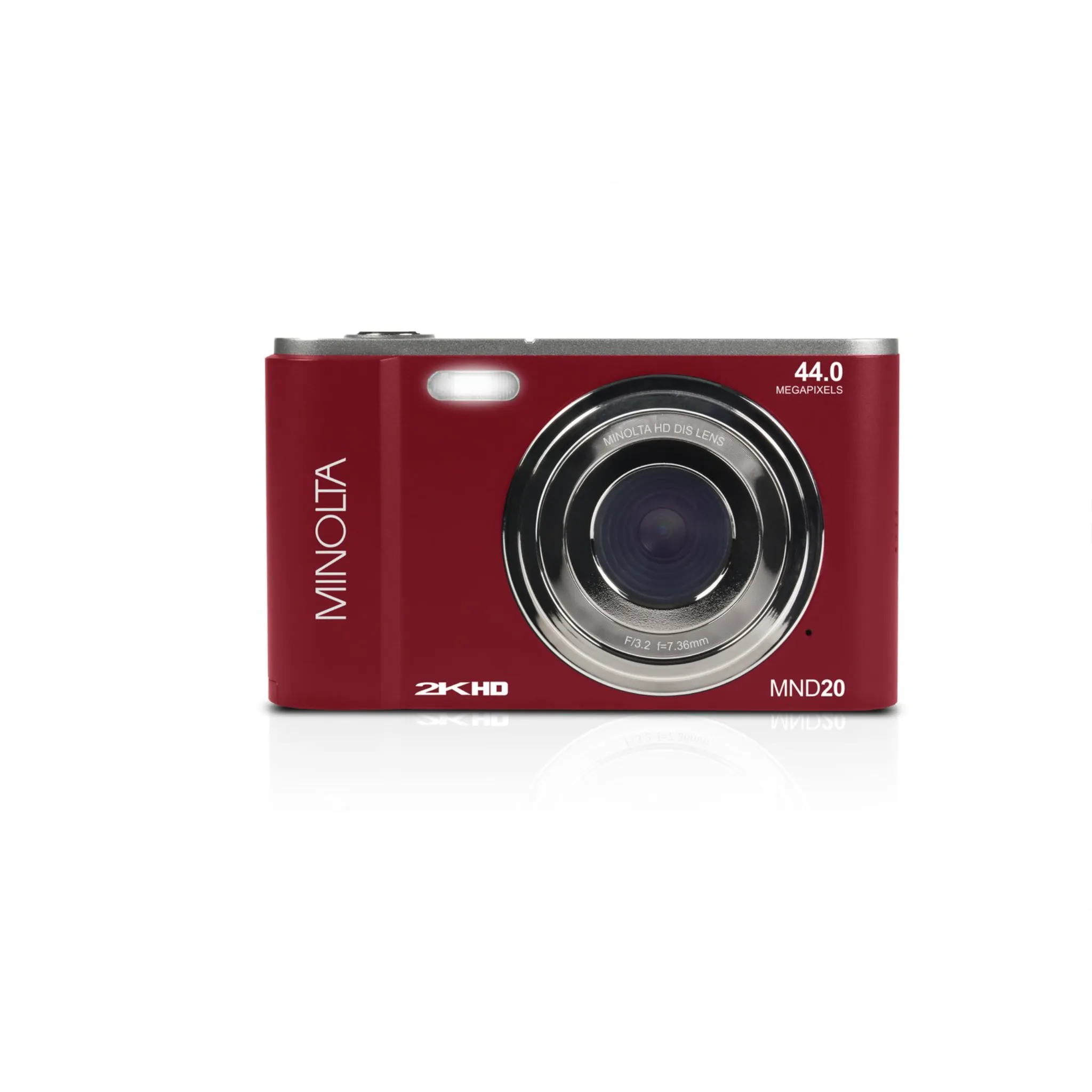 Minolta® MND20 16x Digital Zoom 44 MP/2.7K Quad HD Digital Camera (Red)