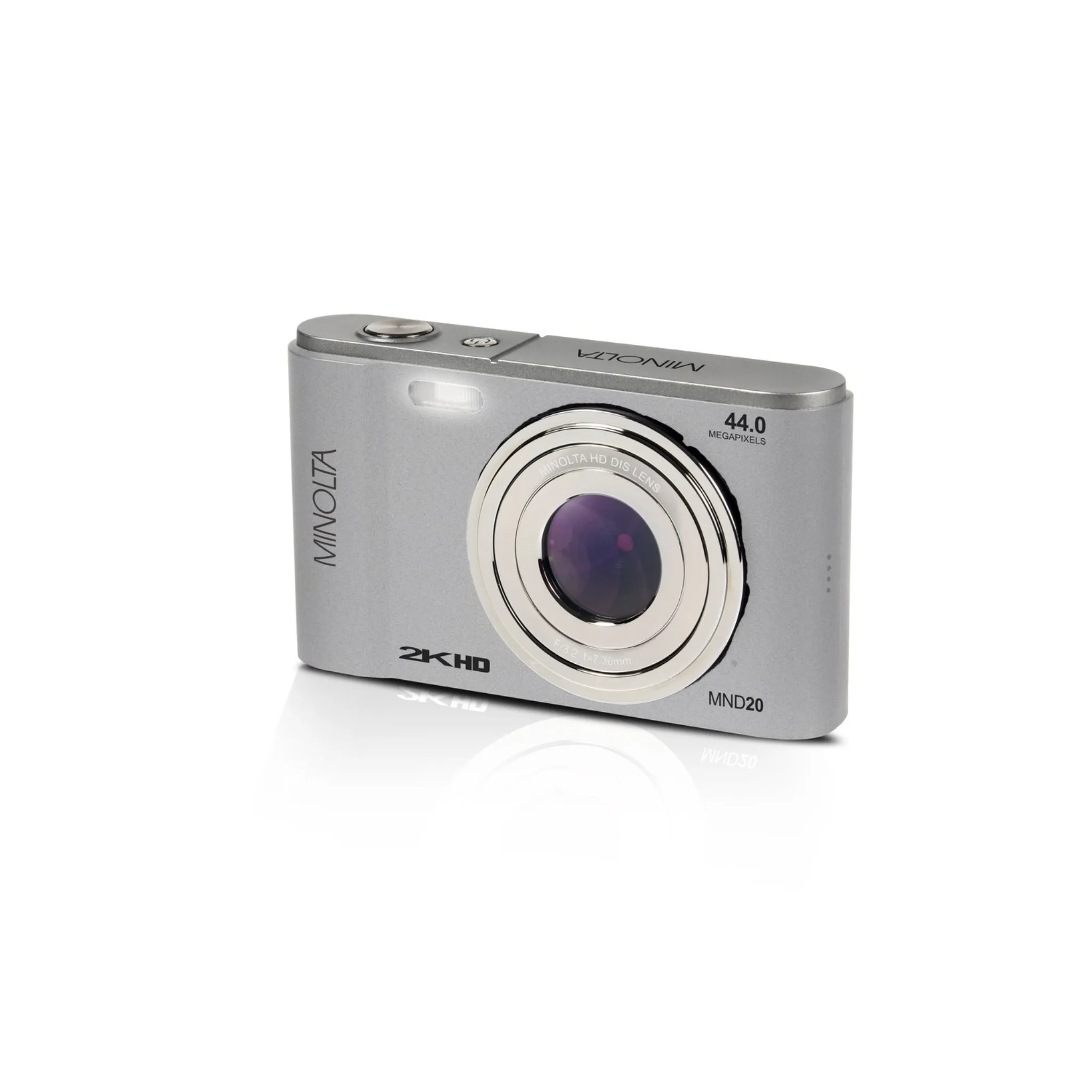 Minolta® MND20 16x Digital Zoom 44 MP/2.7K Quad HD Digital Camera (Silver)